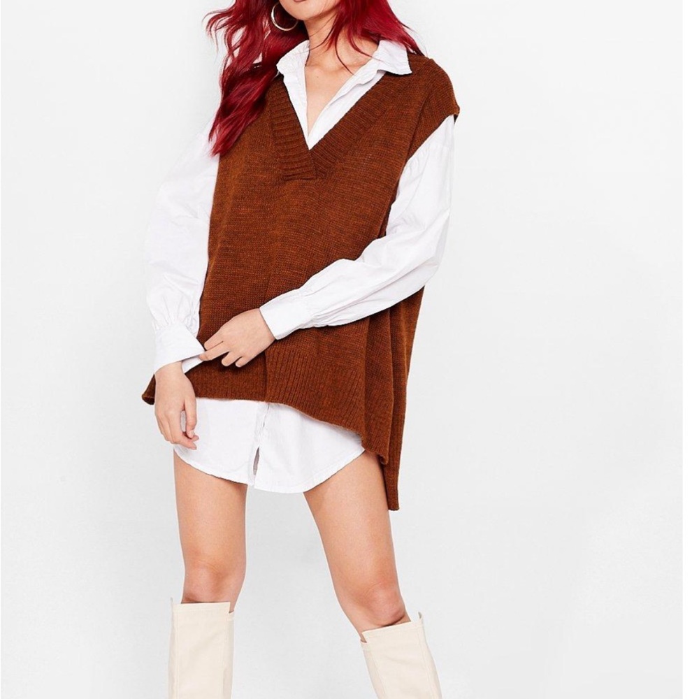 Nasty Gal Oversized Knit Sweater Vest